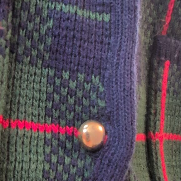 Women's vintage Hasting & Smith plaid cardigan sweater size large - Picture 5 of 5